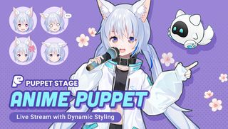 Reallusion software - anime puppet live stream with dynamic styling and image of an anime character