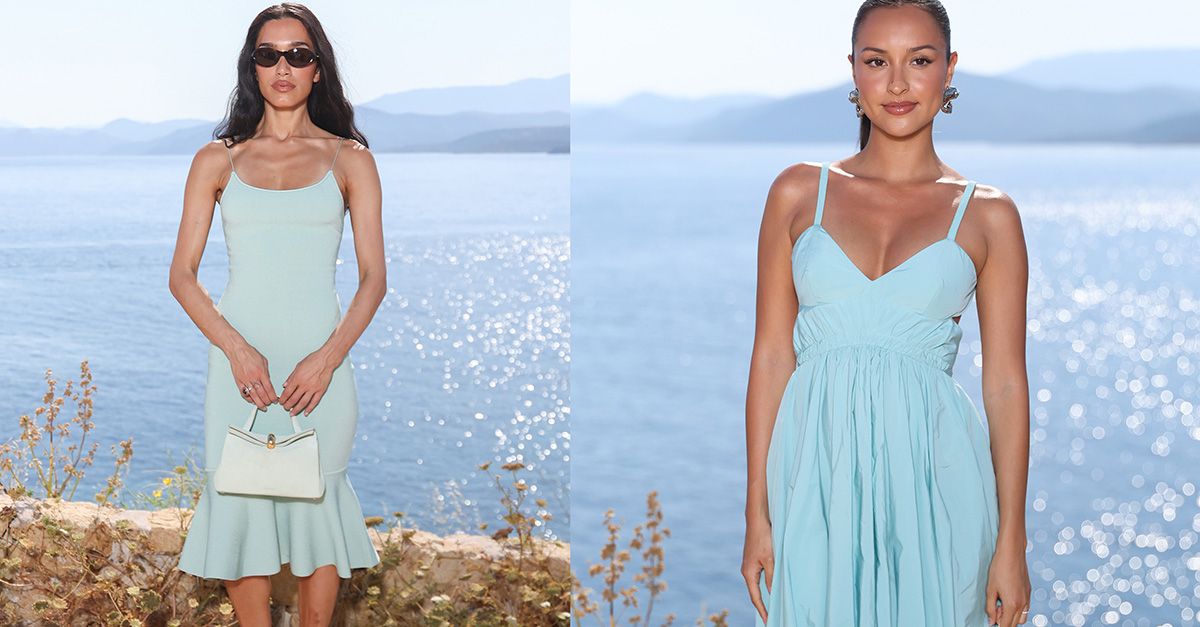 Fashion Girls in France Are Wearing Aqua Dresses All Summer