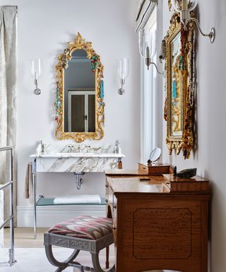 Mirrors in a bathroom