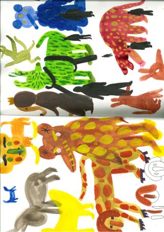 Jaime Hayon's fantastical creatures, as seen in his sketchbook