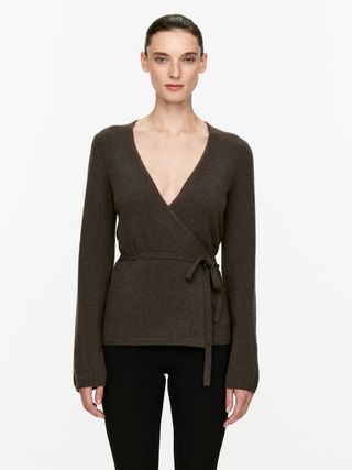 Cashmere-Wool Wrap Cardigan