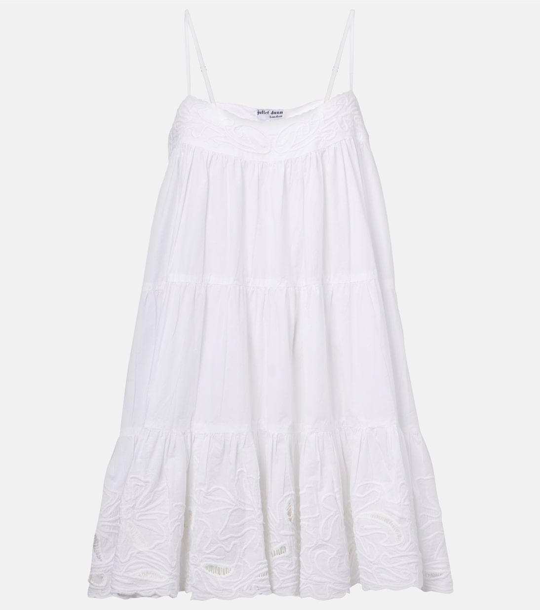 Embroidered Cotton Poplin Slip Dress