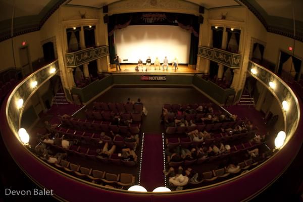 The theater where the pre-race presentation was held.