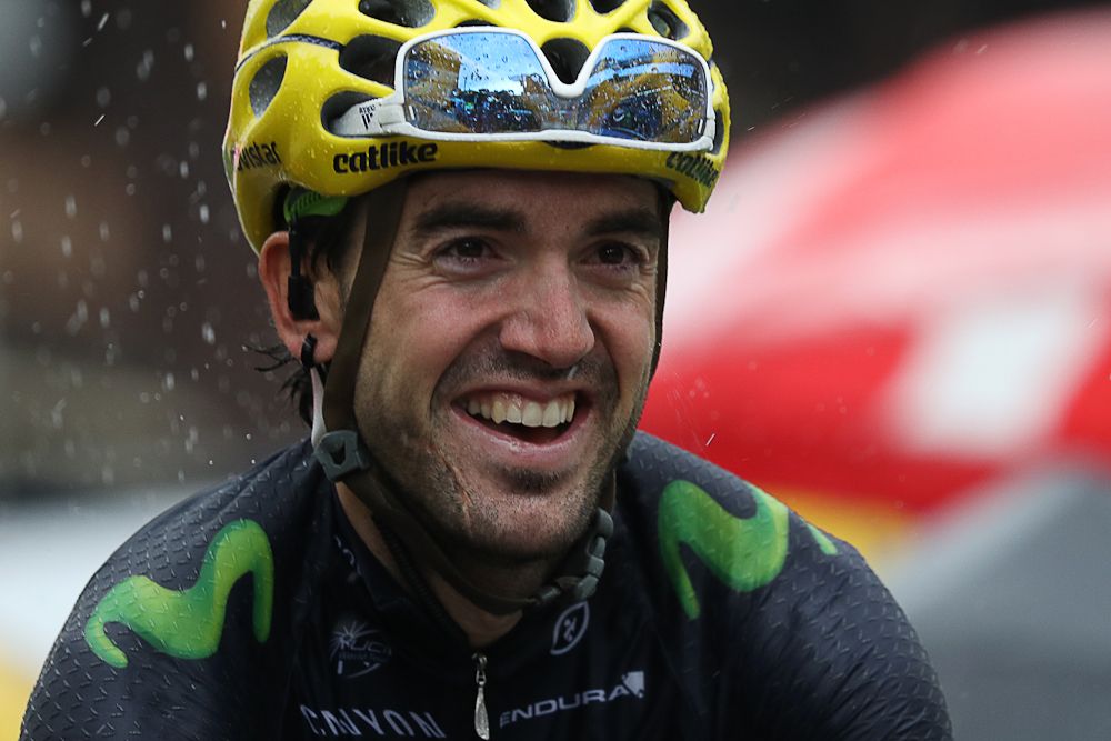 Ion Izagirre celebrates after winning stage 20 at the Tour de France