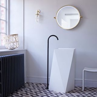 bathroom with geometric style basin