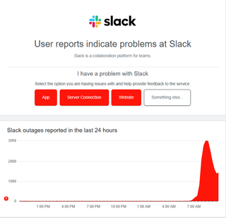 Slack outage on Feb. 26, 2025 on down detector