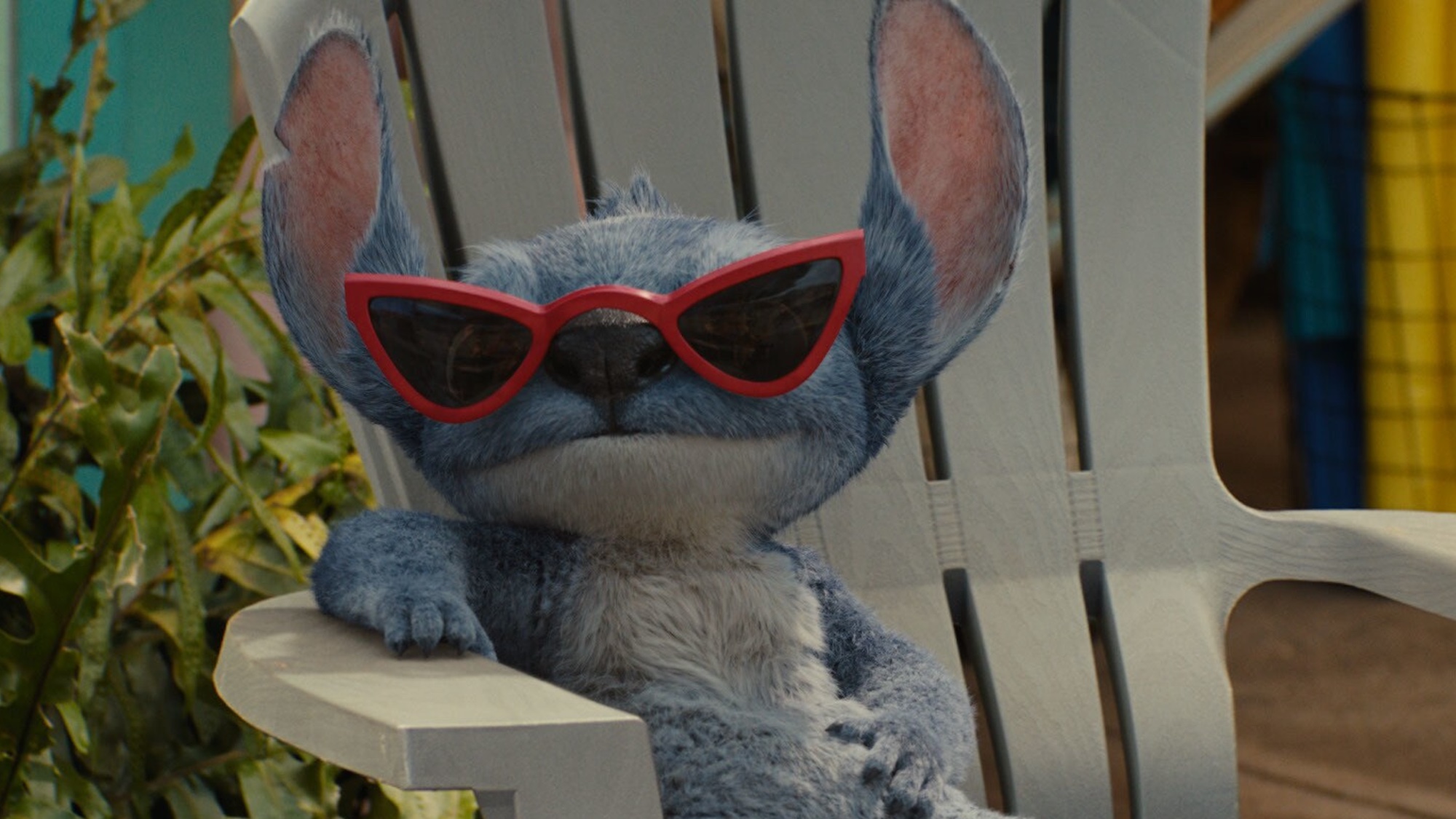 live-action Stitch with sunglasses