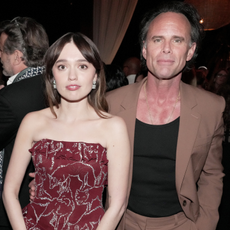 Aimee Lou Wood and Walton Goggins attend the after-party for the world premiere of "The White Lotus" Season 3 at Paramount Studios on February 10, 2025 in Los Angeles, California.
