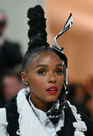 US actress/singer Janelle Monae arrives for the 2023 Met Gala at the Metropolitan Museum of Art on May 1, 2023, in New York. - The Gala raises money for the Metropolitan Museum of Art's Costume Institute. The Gala's 2023 theme is "Karl Lagerfeld: A Line of Beauty."