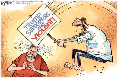 Political Cartoon U.S. Bernie Voters 2016