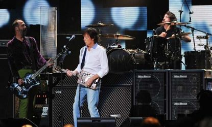 In one of the nights buzziest moments, Paul McCartney stepped in for the late Kurt Cobain in a performance by a reunited Nirvana.