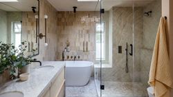 7 bathroom floor tile trends to know about for 2025 | Homes and Gardens