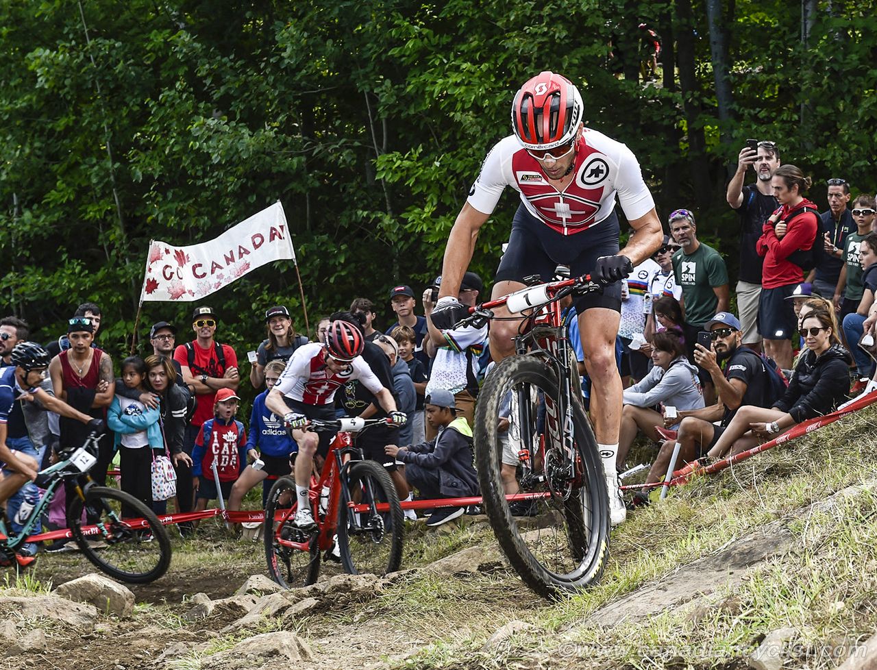 Nino Schurter (Switzerland) and Mathias Fluckiger (Switzerland)