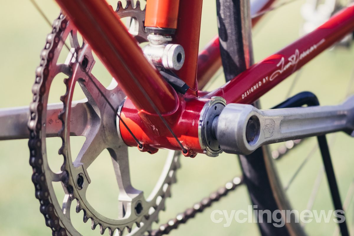 Close up of the underneath of a bottom bracket