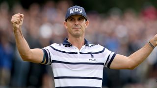 Billy Horschel celebrates his win in the BMW PGA Championship