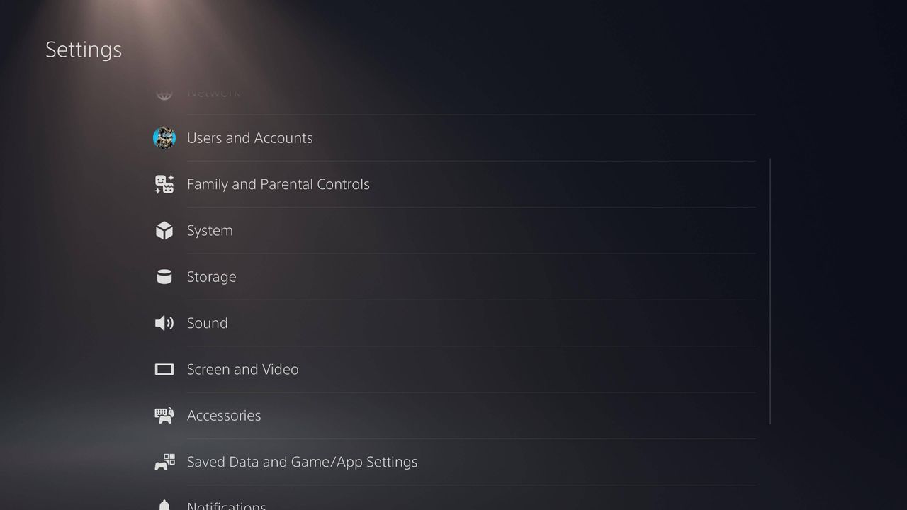 PS5 settings