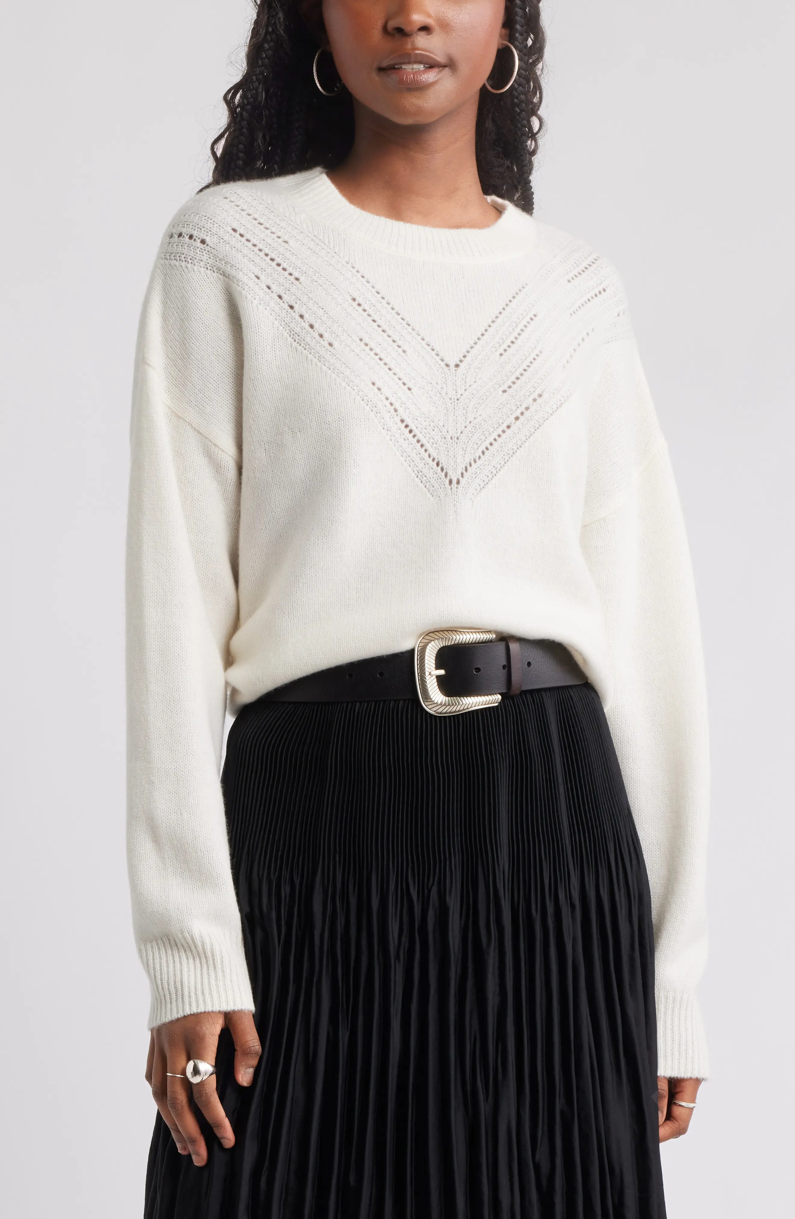 Treasure &amp;amp; Bond, Pointelle Wool &amp;amp; Cashmere Sweater
