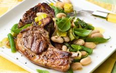 Greek lamb with warm beans