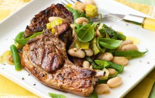 Greek lamb with warm beans, Low calorie meals