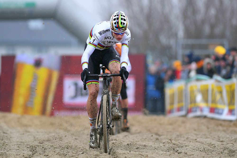 Wout Van Aert (Crelan-Charles) fights in the sand
