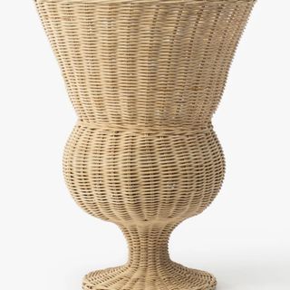 Wicker Footed Urn against a white background. 