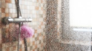 Limescale on shower screen