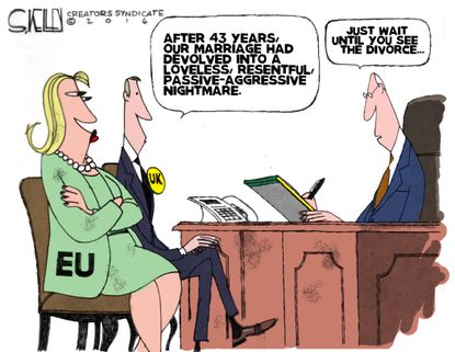 Political cartoon World Brexit consequences