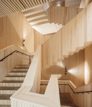 Wooden stairs and walls
