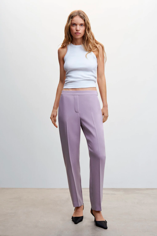 Digital Lavender Color Trend 2023 | Mango Flowy Suit Pants