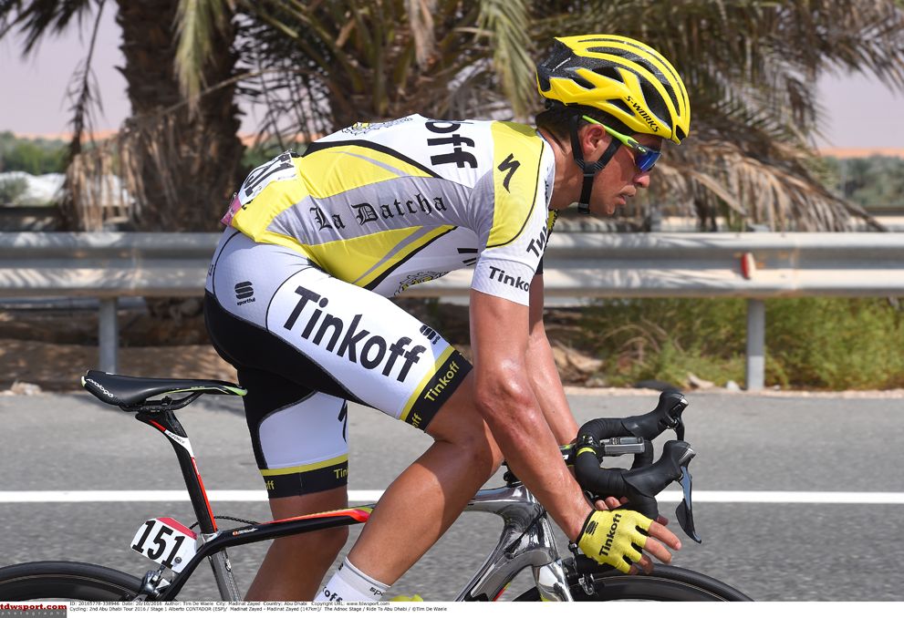 Alberto Contador flying the flag for Tiinkoff