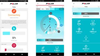 Health stats in Polar Flow app