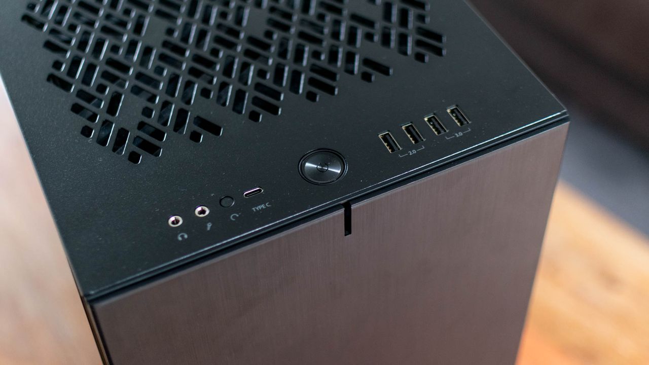 The top edge of the Chillblast Fusion Threadripper Pro RTX 3975WX Workstation
