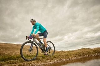 Image shows a person who is gravel riding in the Brecon Beacons