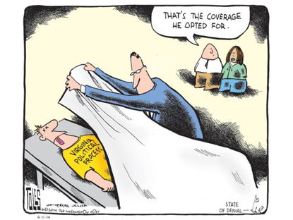 Political cartoon Virginia healthcare