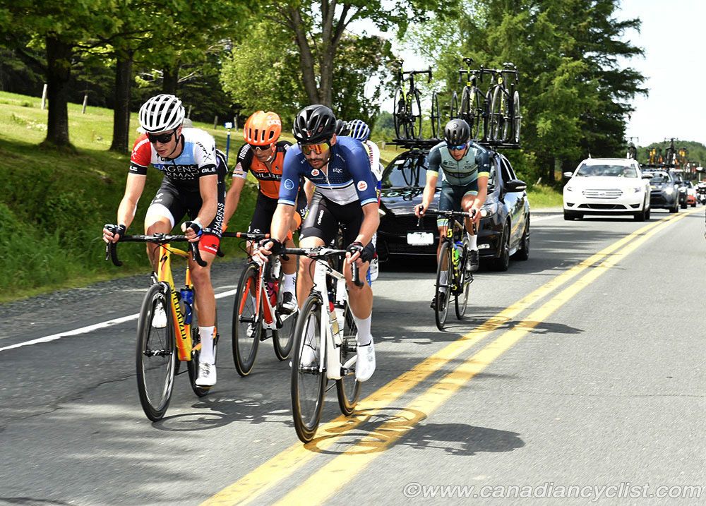The break: Ruben Companioni (Holowesko/Citadel), Ian Garrison (Hagens Berman Axeon), Charles-Etienne Chretien (Silber), Efren Santos (Canel's - Specialized), Austin Stephens (303 Project) and Bruno Langlois (Equipe du Quebec)