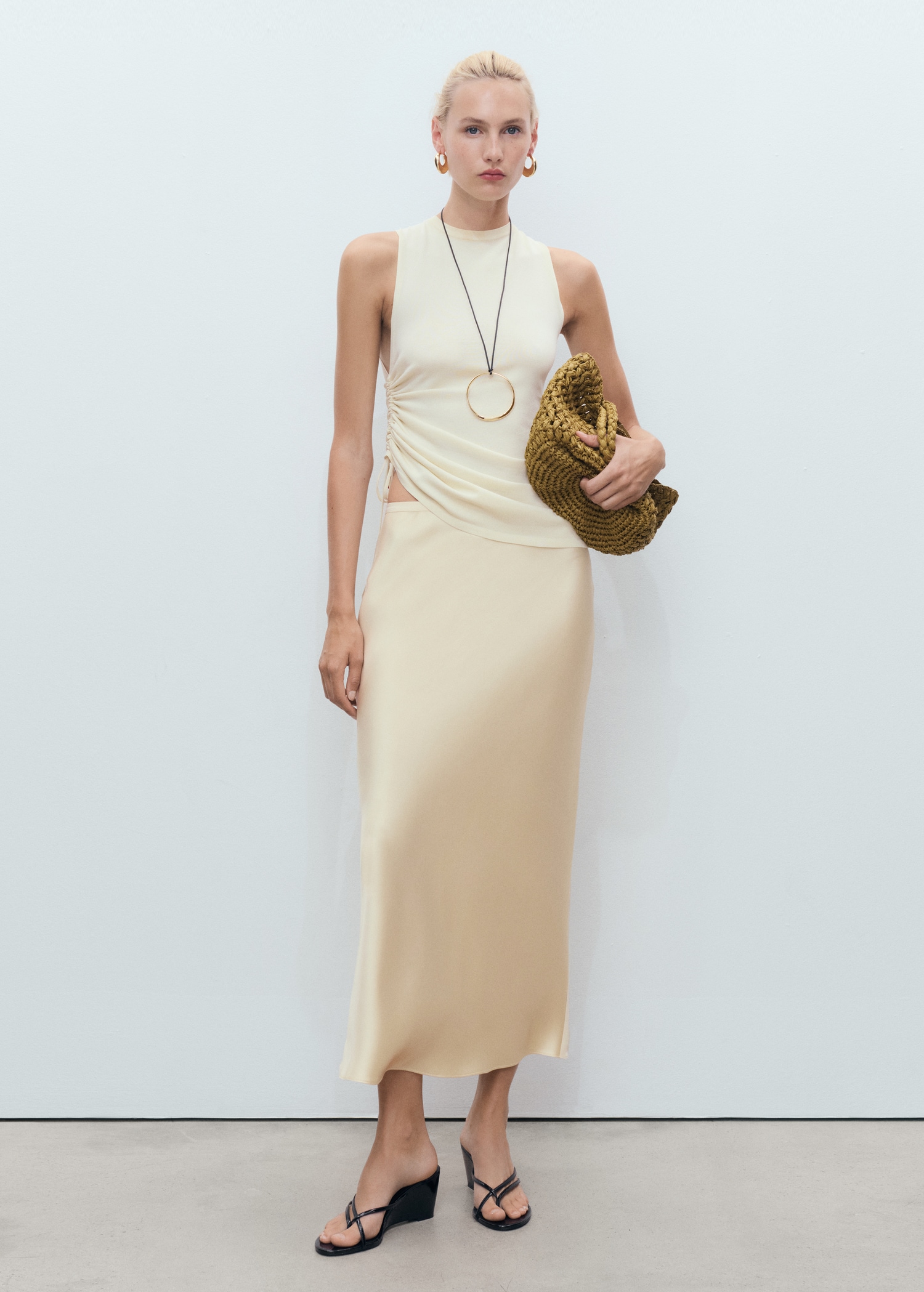 Midi Satin Skirt - Women | Mango United Kingdom