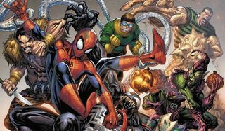 Spider-Man and the Sinister Six, including Venom, Otto Octavius, Kraven the Hunter, Green Goblin, Sa