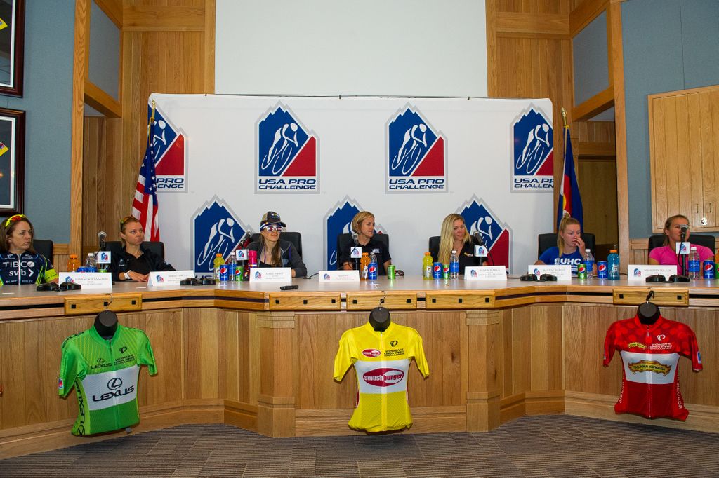 The women's pre-race press conference