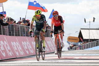 Dani Martinez and Geraint Thomas finish stage 15 of the Giro d'Italia