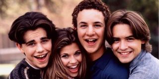Ben Savage, Danielle Fishel, Will Friedle, and Rider Strong in Boy Meets World