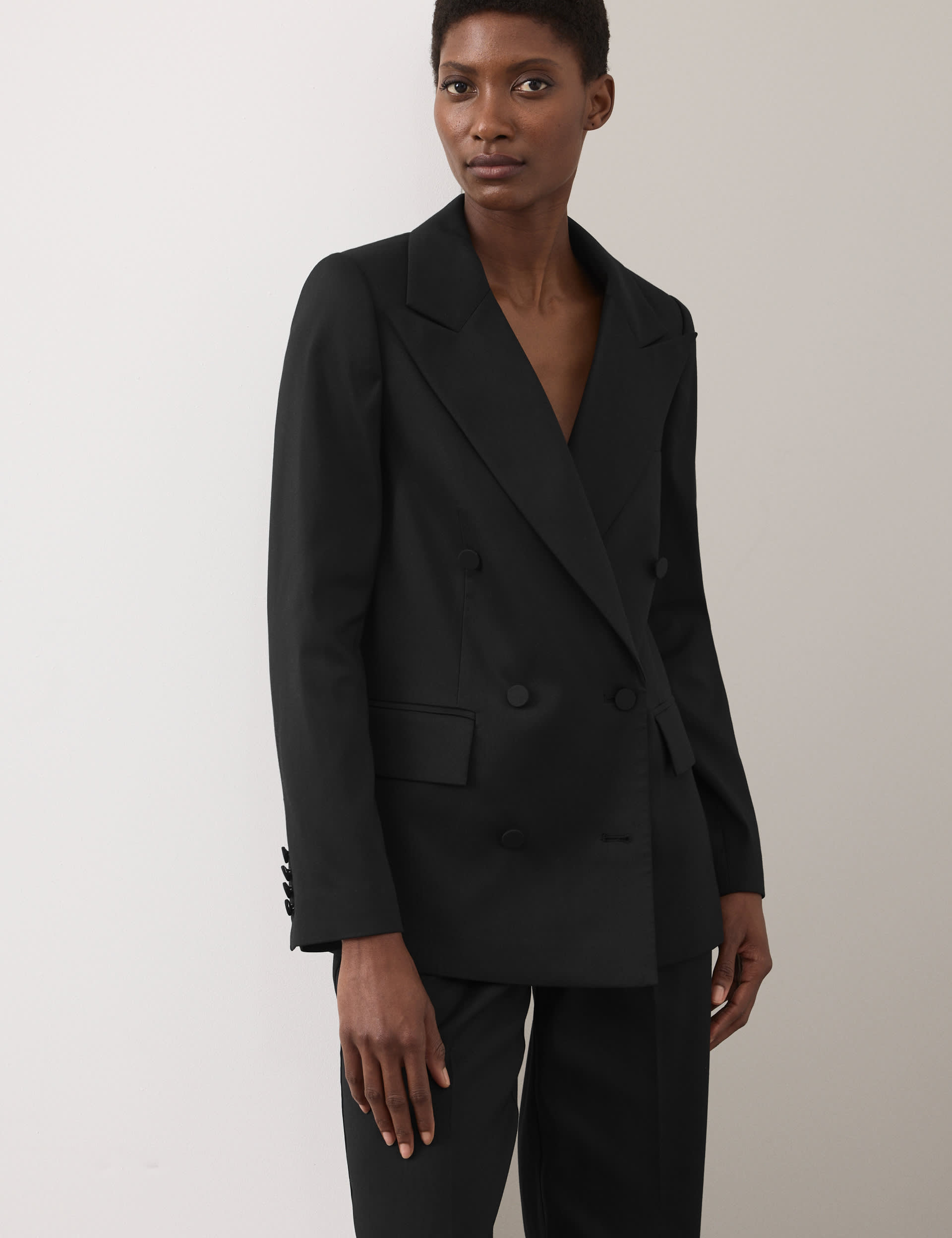 Lyocell Rich Tailored Double Breasted Blazer