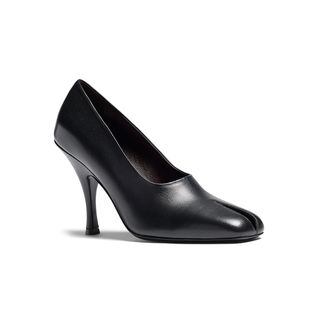 Eva Peep-Toe Leather Pumps