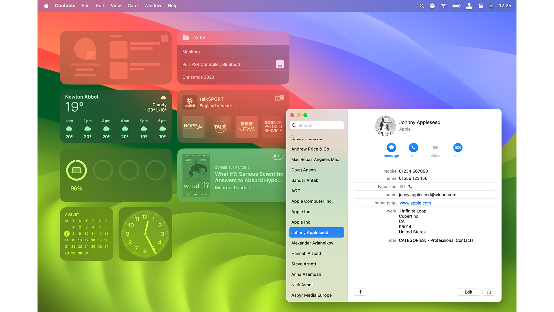 macOS Sonoma background widgets