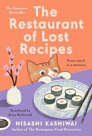 The Restaurant of Lost Recipes book cover of a cat looking at a plate of sushi