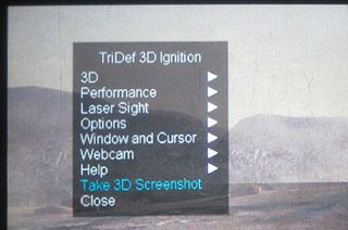 The TriDef Ignition in-game menu