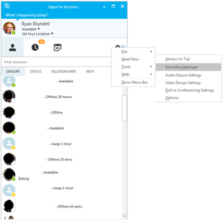 Skype recording manager