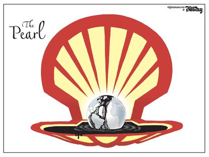 Editorial cartoon World Shell Oil