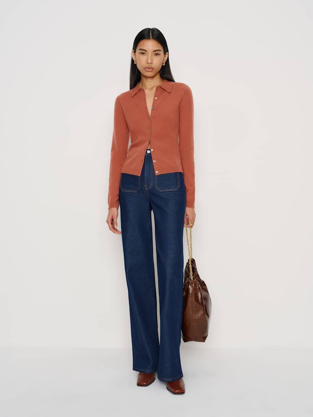 Florentina Cashmere Collared Cardigan