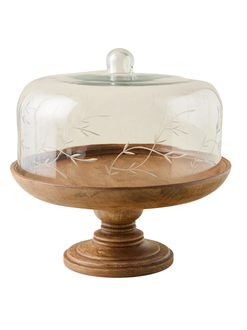 Eliane Etched Glass Cake Stand