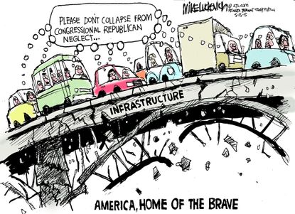 Political cartoon U.S. Infrastructure